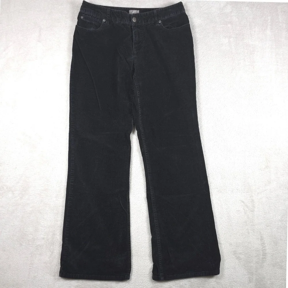 J.Jill Boot Cut Corduroy Pants Womens 6 Petite Cotton Stretch‎ Black Gorpcore